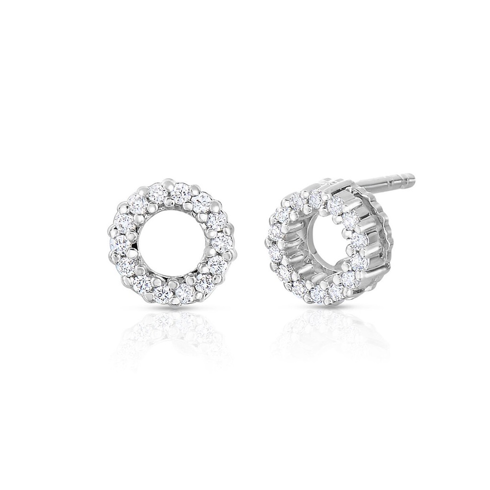 Roberto Coin white gold diamond circle earrings